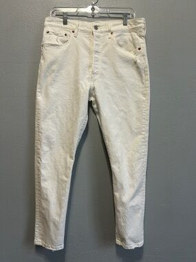 Levi's White Multi Button Straight Jeans Size W32/L28